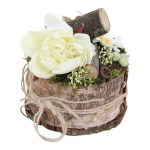 Blumentorte mit weißer Kunstrose B 15 cm