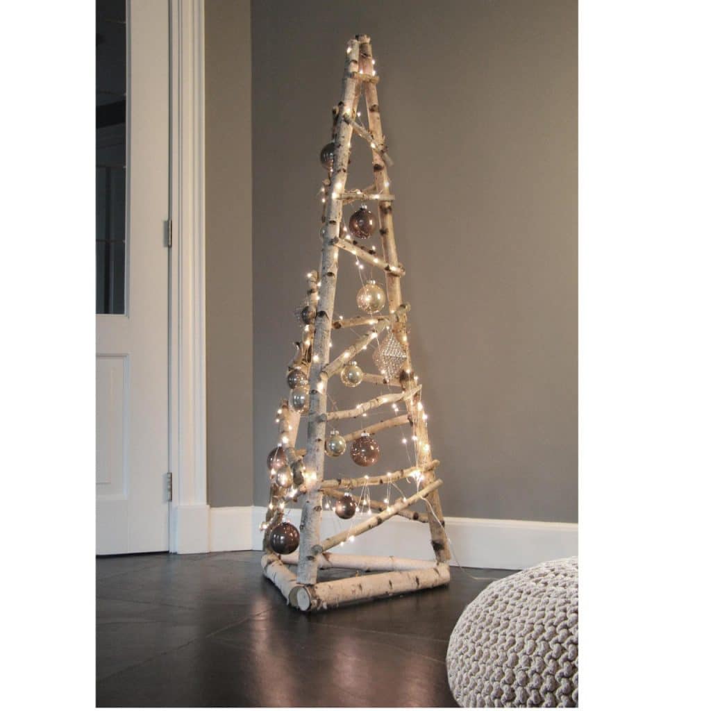 3DWeihnachtsbaum aus Birkenholz 75 cm hoch Zweigedeko