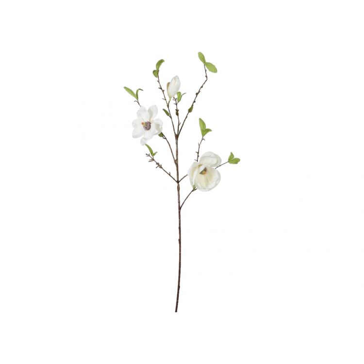 Künstlicher Magnolienzweig in Weiß 85 cm | Kunstblumen