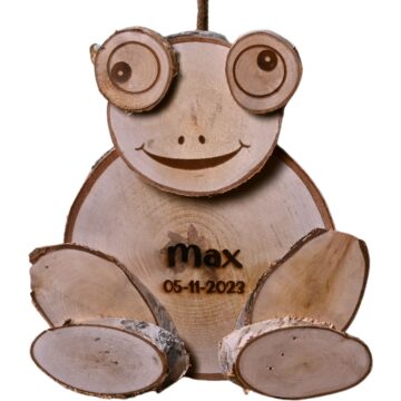 Birkenholz-Frosch | Mit oder ohne Wunschgravur | 20 cm