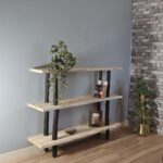 Baumstamm-Wandregal Kiran | Natural/Schwarz | 125 cm