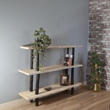 Baumstamm-Wandregal Kiran | Natural/Schwarz | 125 cm