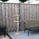 Stehende Teak-Garderobe | Jorn | mit Holzhaken | 165 cm