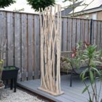 Teak-Raumteiler | Jorn | Mit naturbelassenem Fuß | 60×25×180 cm