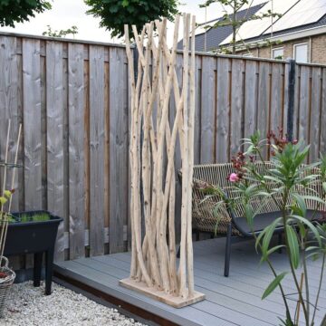 Teak-Raumteiler | Jorn | Mit naturbelassenem Fuß | 60×25×180 cm