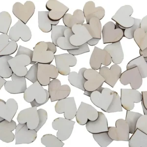 30 houten hartjes Naturel 2cm