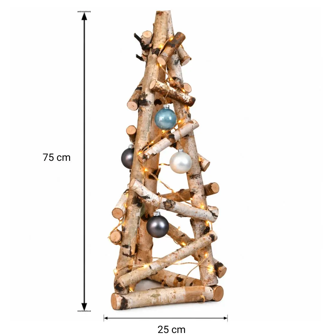 3D Berk kerstboom 75 x 25 cm
