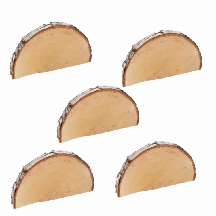 5 halve houtschijven