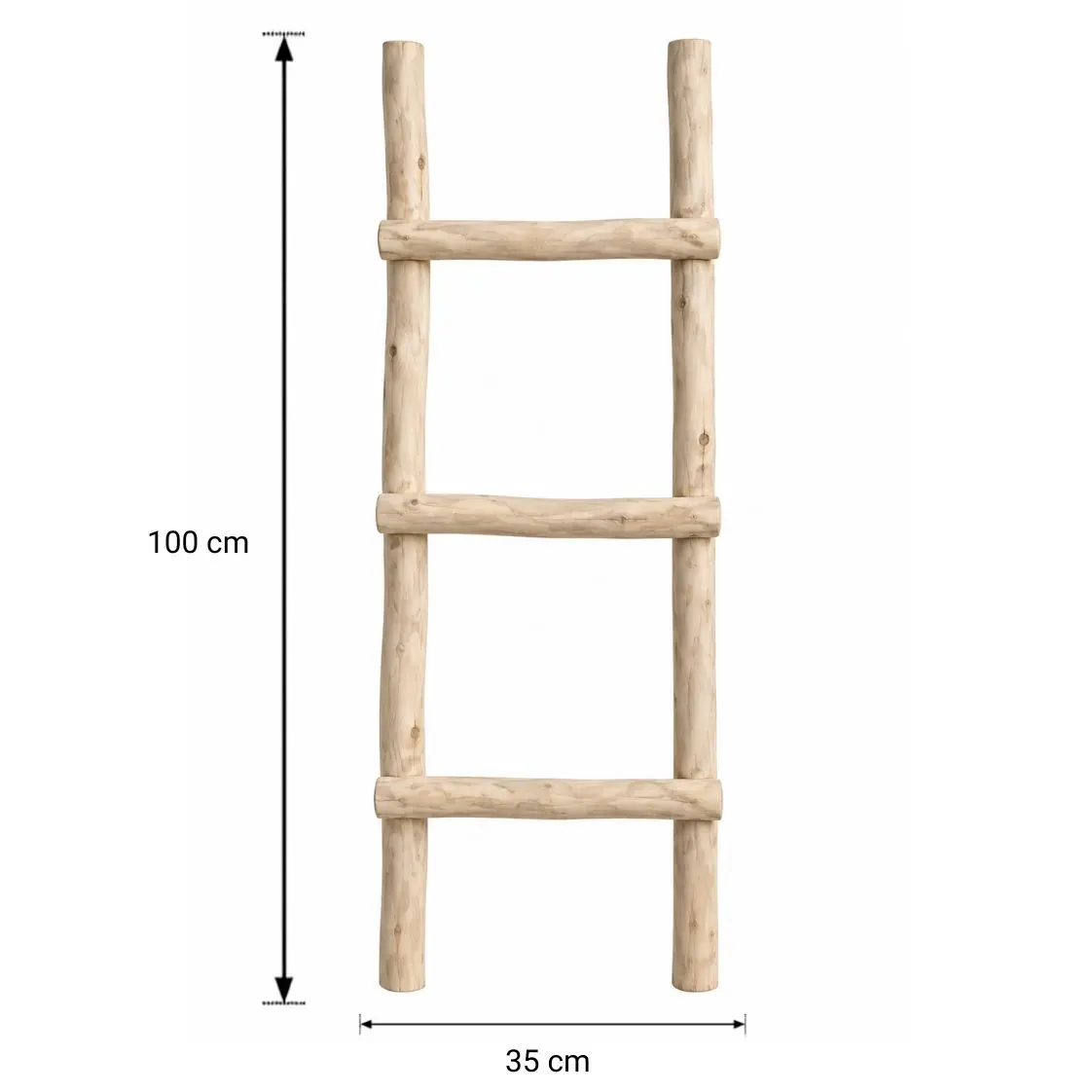 Afmetingen Afmetingen Afmetingen Boomstam Decoratieladder Esper Naturel 100×35