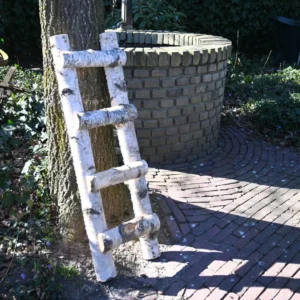 Berken Decoratieladder met halve stammen 100cm