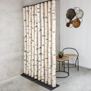 Berken Roomdivider Thor Met zwarte voet H200cm