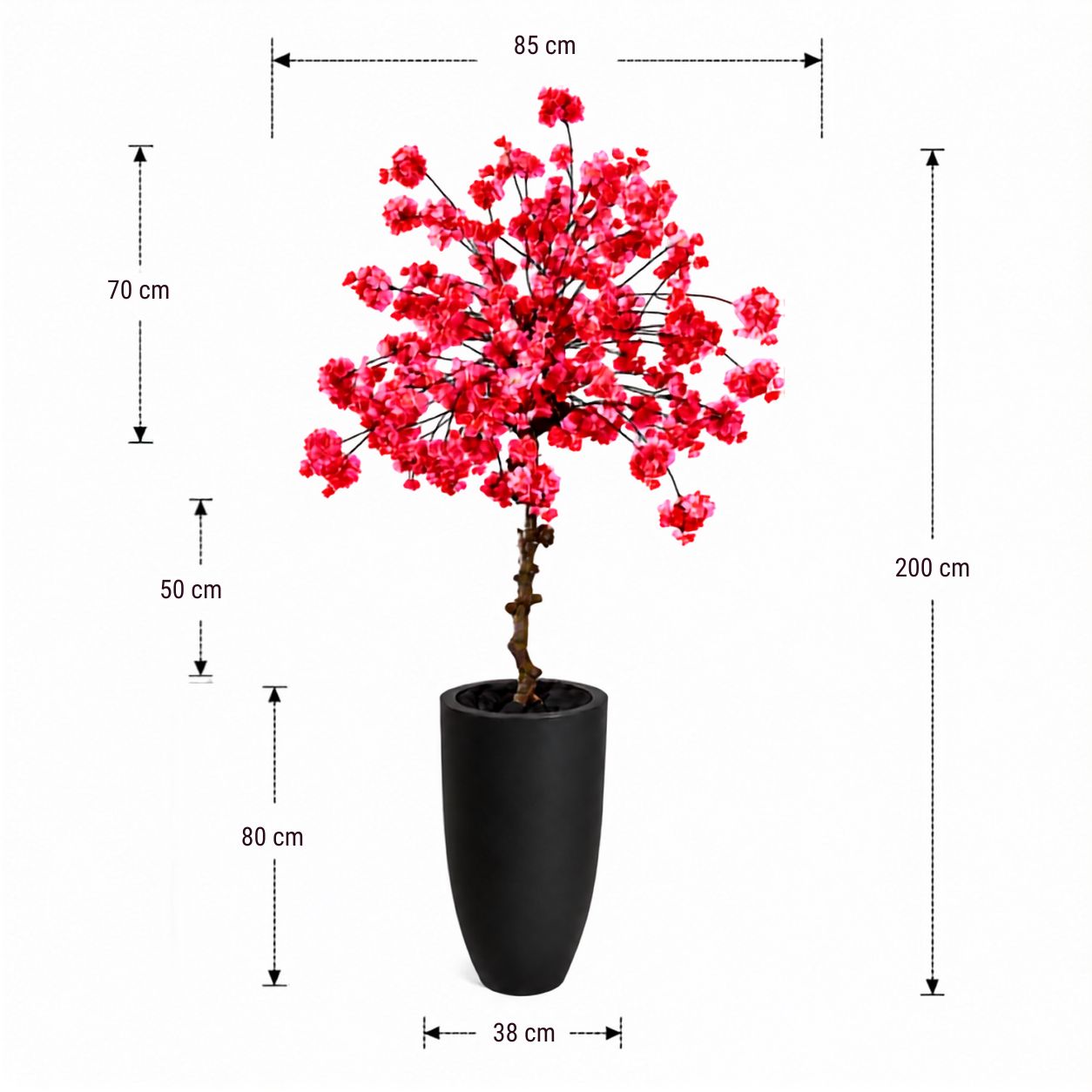 Bloesemboom 200cm Naomi fuchsia