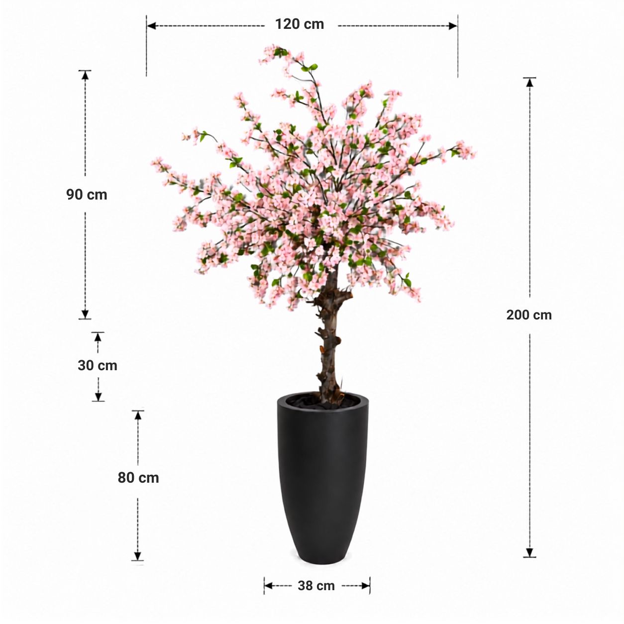 Bloesemboom 200cm Nikita roze met blaadje