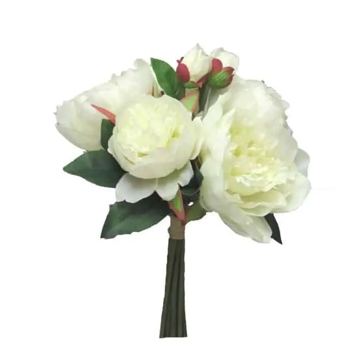 Boeket Pioenrozen Wit 30cm