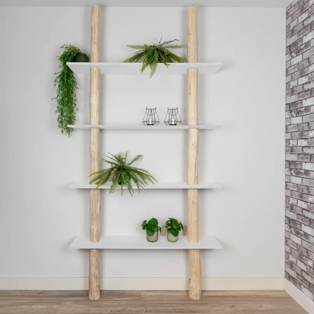Boomstamwandkast Cedric NaturelWit 250cm (2)