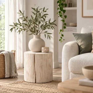 Boomstamzuil Svea White wash 30 cm