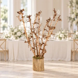 Champagneboom op elegante bruiloftstafel (1)