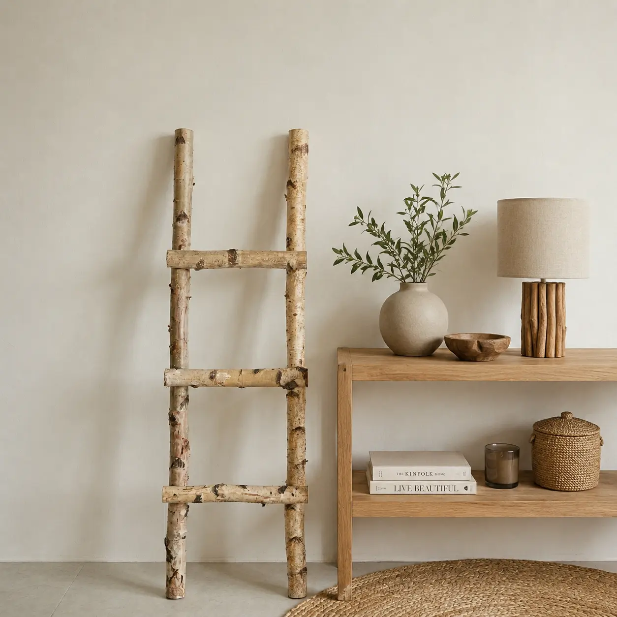 Decoratieladder berk 100 cm