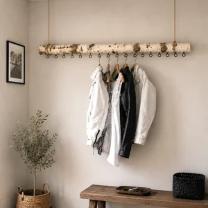 Hanggarderobe berk met zwarte haakjes