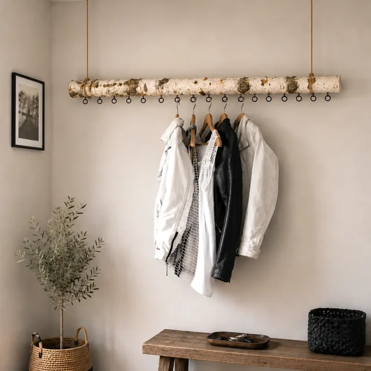 Hanggarderobe berk met zwarte haakjes