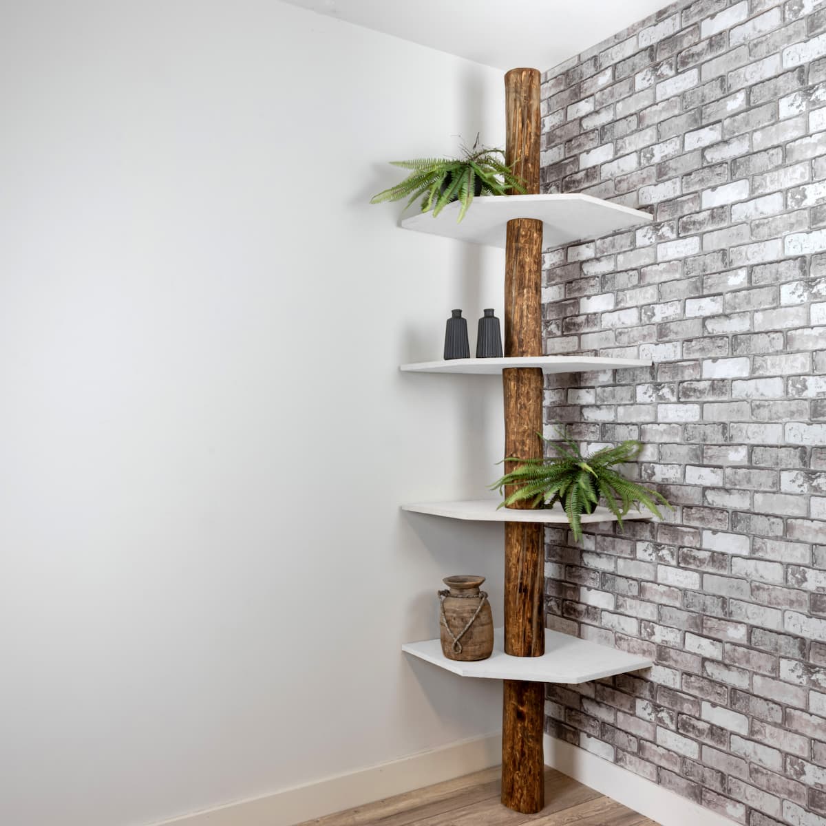 Hoekkast Tarik Oak witte planken