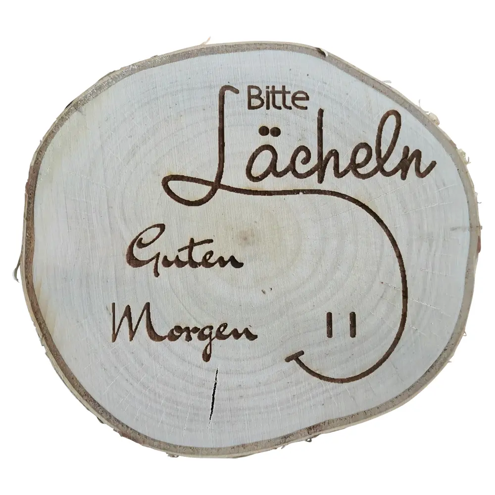 Houtschijf Gepersonaliseerde Symbooltekst ±25cm (3)