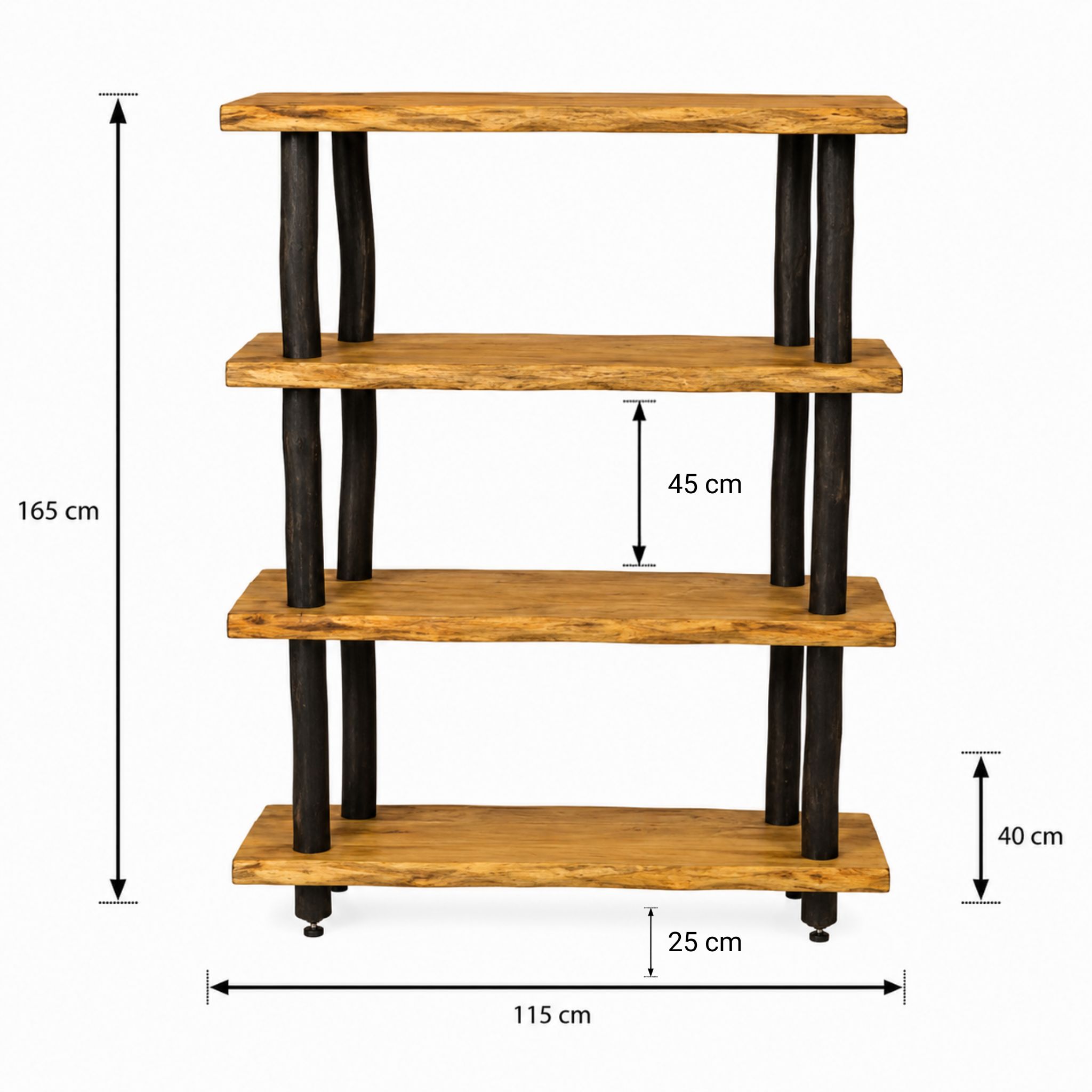 Kiran Boomstam Roomdivider met 4 legplanken