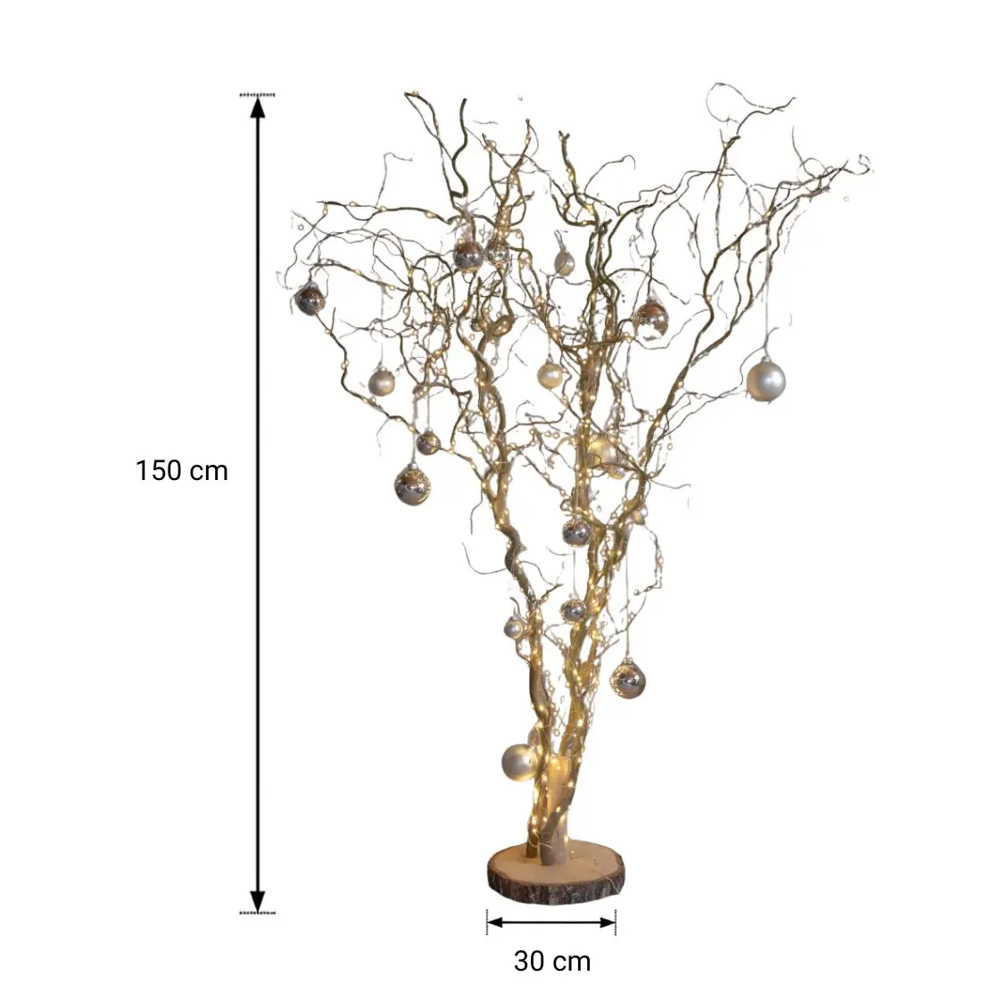 Kronkelwilgen kerstboom 150 x 30 cm