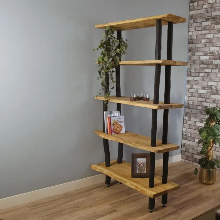 Roomdivider kast Odin Zwart Old Naturel 200cm