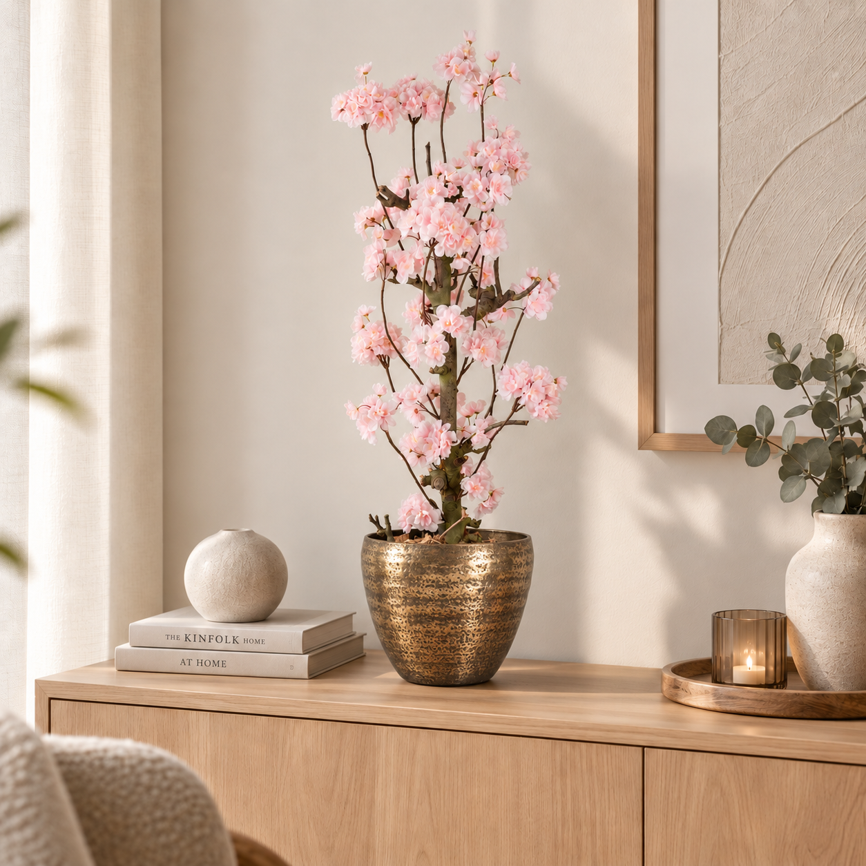 Roze bloesemstuk