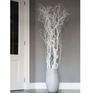 Set Fijne Kronkelwilg takken met pot Wit 160cm (1)