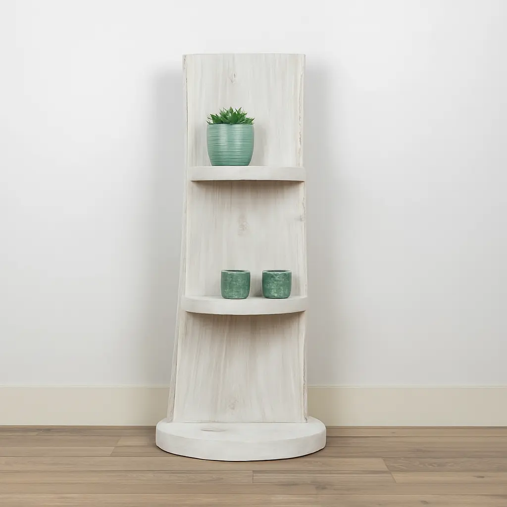 Staand Boomstamrek Svea White Wash 25x15x100