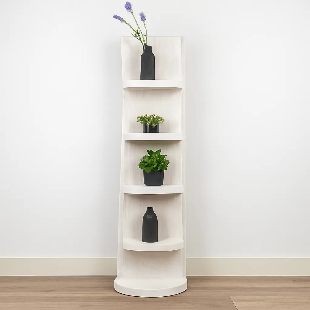 Staand Boomstamrek Svea White Wash 25x15x150