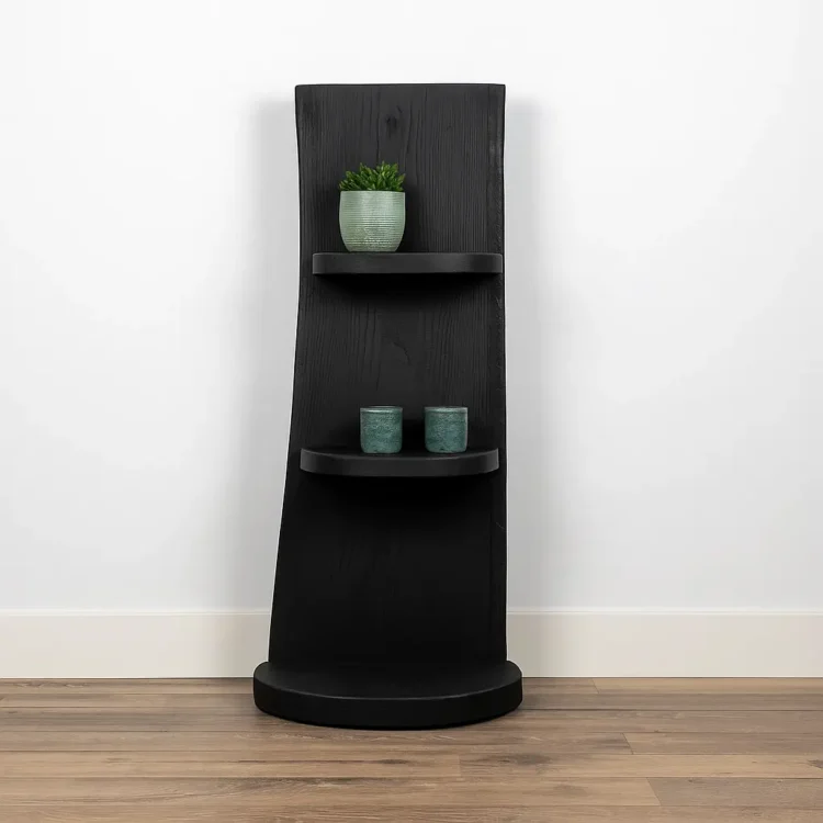 Staand Boomstamrek Vigo Zwart 25x15x100