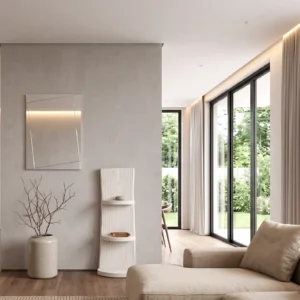 Staand boomstamrek white wash 100 cm