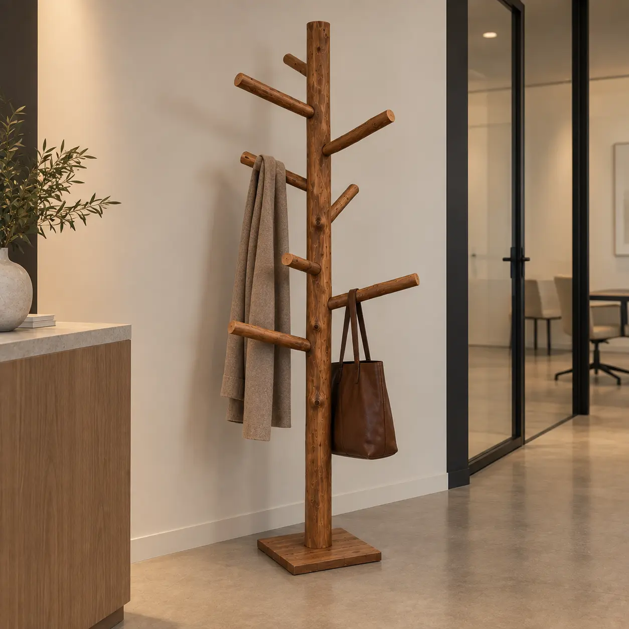 Garderobe-Ständer | Vita | Oak | Mit großen Seitenästen | 200 cm