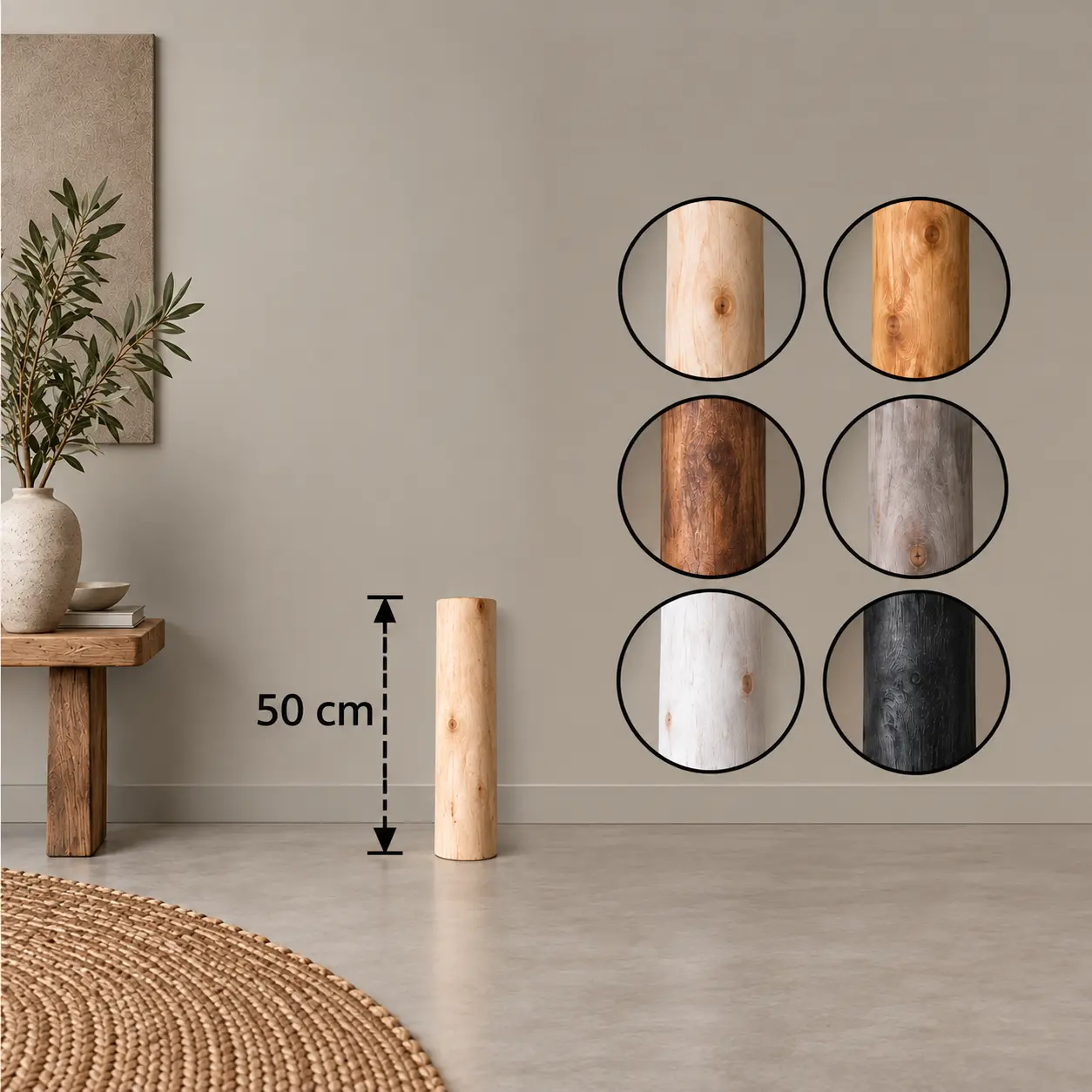 Stam met oliebehandeling 50 cm (1)