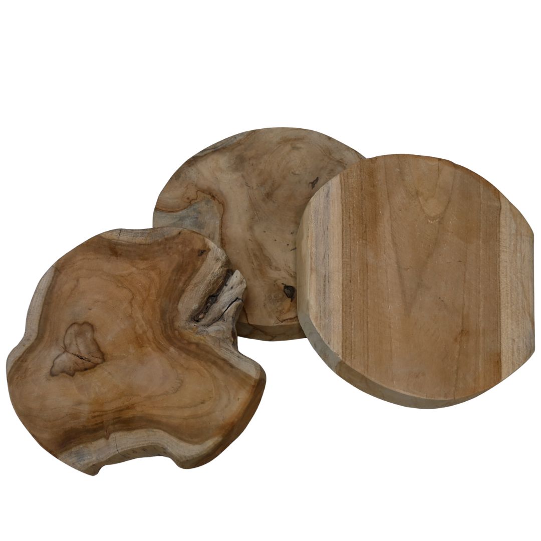 Teak houten schijf (1)