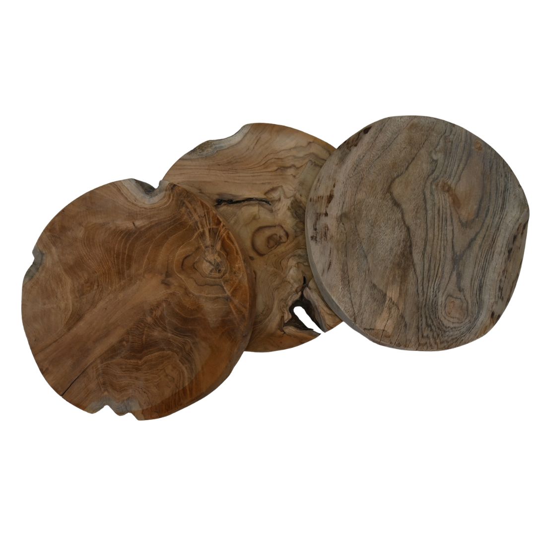 Teak houten schijf (8)