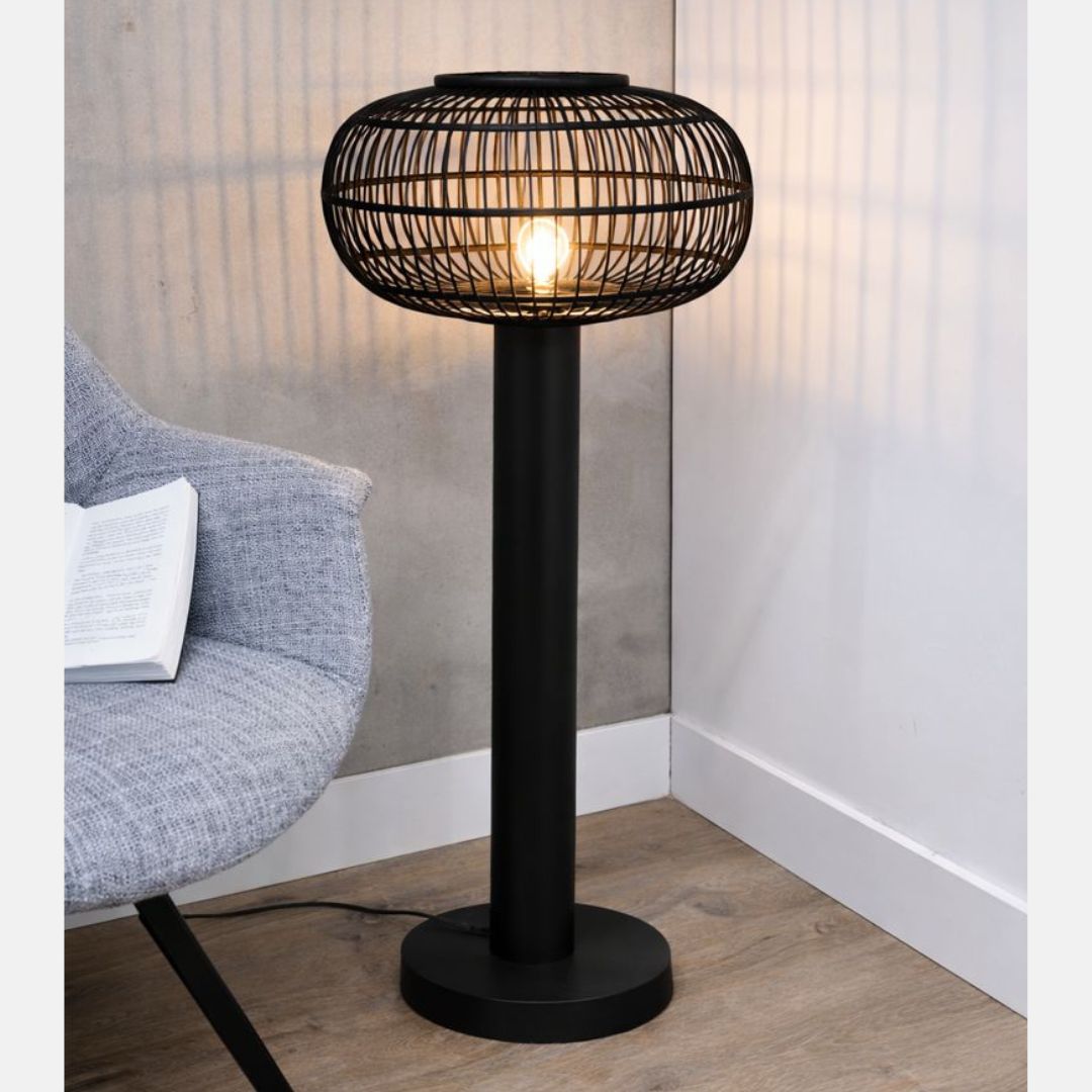 Vloerlamp laag zwart