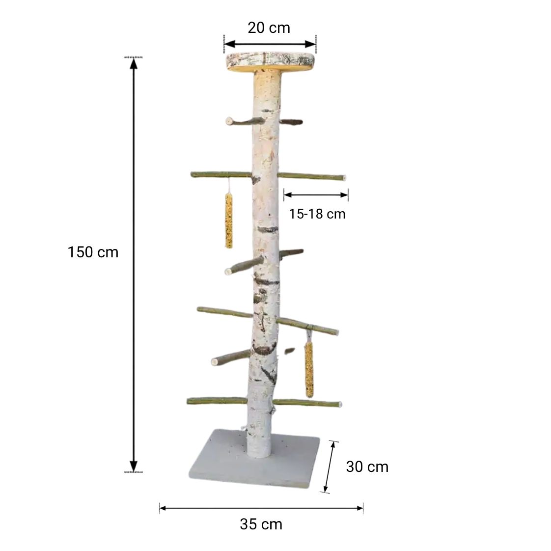 Vogelboom Zazou met voederplateau _ 150 cm