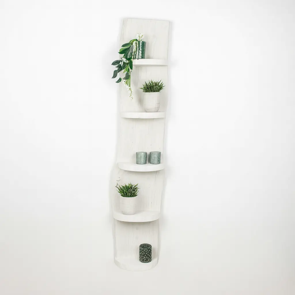 Wand Boomstamrek Svea White Wash 25x15x150