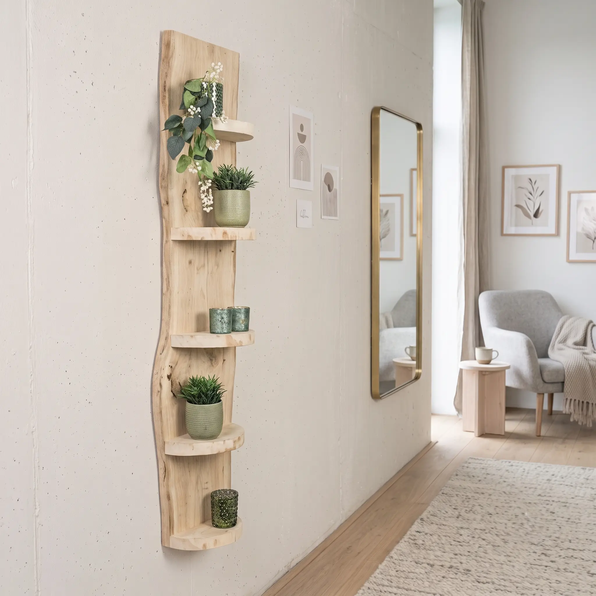 Wand boomstamrek naturel 150 cm