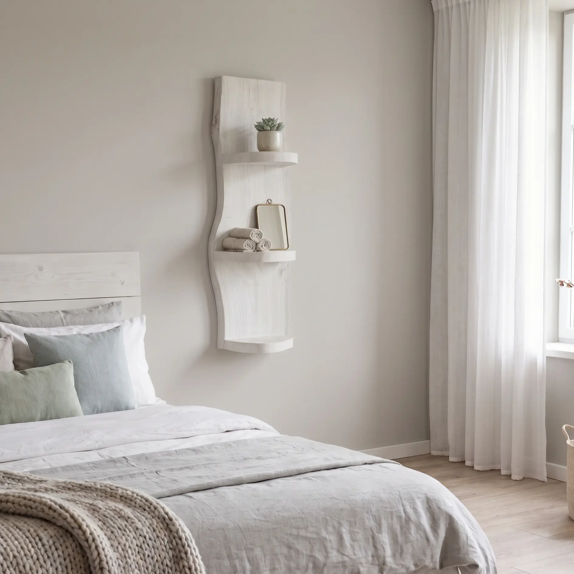 Wand boomstamrek white wash 100 cm