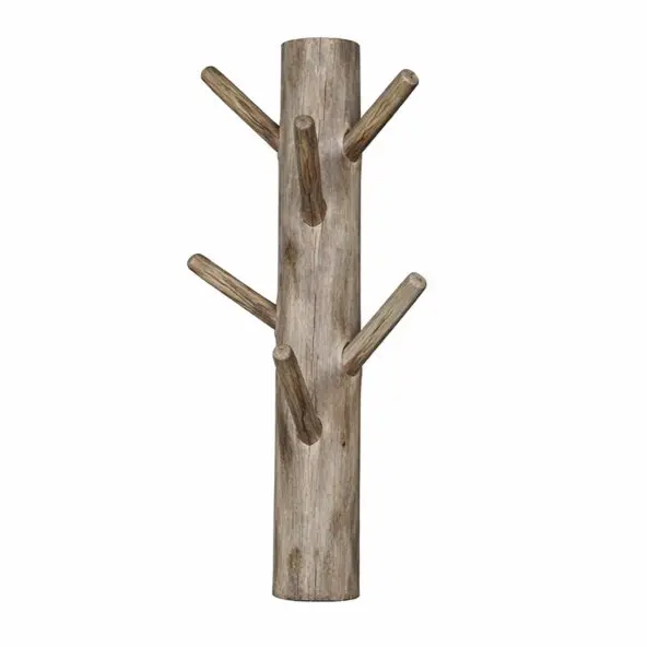 Wandkapstok 6 houten haken 70 cm Grey