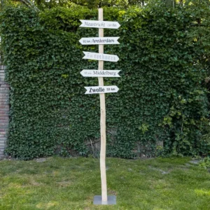 Wegwijspaal trespa Gepersonaliseerde Symbooltekst 165cm (1)